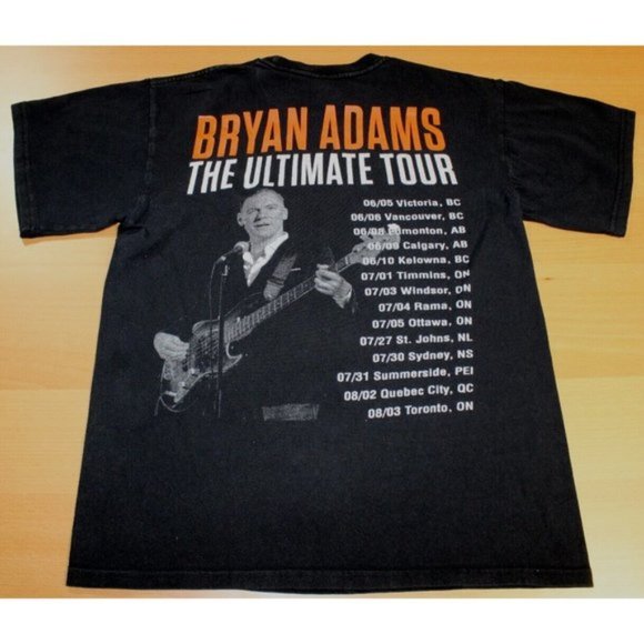 Bryan Adams Shirt Mens Medium Black The Ultimate Tour Tee Music Band Tee 2018 - Picture 5 of 5